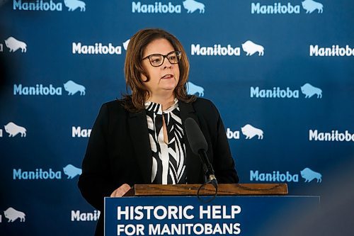 MIKE DEAL / WINNIPEG FREE PRESS
Premier Heather Stefanson announces during an event at the CMHR Tuesday morning that the Manitoba government will be investing $104 million to support disability services and increase the wages of staff that deliver them.
See Carol Sanders story
230321 - Tuesday, March 21, 2023.