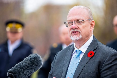 MIKAELA MACKENZIE / WINNIPEG FREE PRESS

Justice Minister Kelvin Goertzen speaks at the announcement of an integrated provincial police unit to target high-risk offenders at a press conference at The Forks in Winnipeg on Thursday, Nov. 3, 2022. For Danielle story.
Winnipeg Free Press 2022.