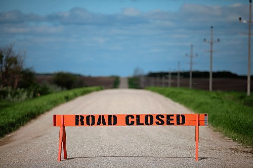 15062022
A sign marks a road south of Brandon closed due to flooding and damage from heavy rainfall earlier this week.  
(Tim Smith/The Brandon Sun)