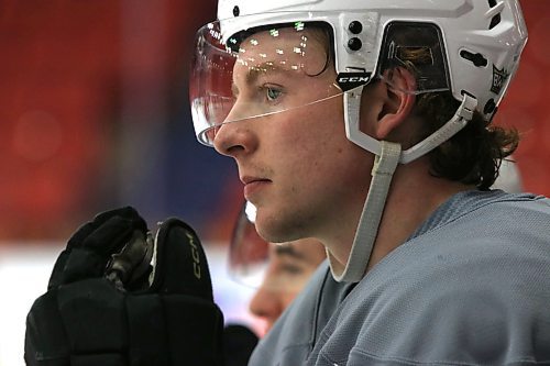 Brandonite Calder Anderson is shown at Wheat Kings practice earlier this season at Westoba Place. (Perry Bergson/The Brandon Sun)