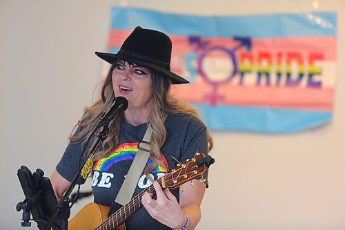Local musician Anastasia Jane Gibson performs a series of cover songs and original tracks at Brandon University's Knowles-Douglas Student Union Centre during the International Transgender Day of Visibility. Gibson, who also works as a clinical psychologist, publicly came out as a transgender woman two years ago. (Kyle Darbyson/The Brandon Sun)