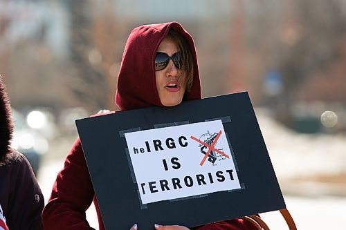 BROOK JONES / WINNIPEG FREE PRESS
Members of the Iranian community and their supports protest Iran's regime. The group of protesters gathered in front of the Canadian Museum for Human Rights in Winnipeg, Man., Saturday, April 1, 2023. 