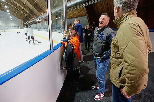 JOHN WOODS / WINNIPEG FREE PRESS
Hockey dad and former Winnipeg mayor Brian Bowman laughs with other dads as they watche their sons&#x2019; hockey practice at River Heights C.C. Monday, April 3, 2023. 

Re: