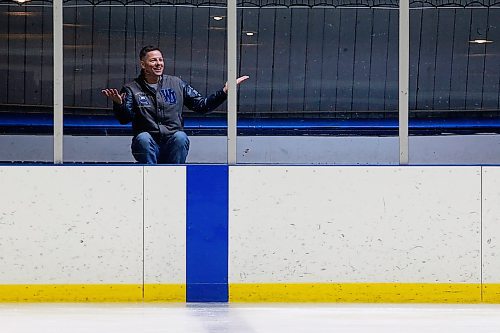 JOHN WOODS / WINNIPEG FREE PRESS
Hockey dad and former Winnipeg mayor Brian Bowman gestures as he watches his son&#x2019;s hockey practice at River Heights C.C. Monday, April 3, 2023. 

Re: