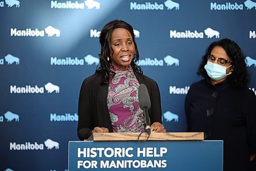 29032023
Manitoba Minister of Health Audrey Gordon speaks during an announcement at the Brandon Regional Health Centre on Wednesday. 
(Tim Smith/The Brandon Sun)
