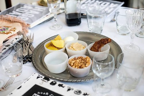 MIKAELA MACKENZIE / WINNIPEG FREE PRESS

The Seder plate at a Seder dinner marking the start of Passover in the Chodirker household in Winnipeg on Wednesday, April 5, 2023. Standup.

Winnipeg Free Press 2023.