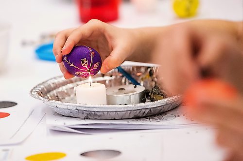 MIKAELA MACKENZIE / WINNIPEG FREE PRESS

Grade five student Veronika Shyndia, who arrived from Ukraine this December, makes a Pysanky egg at Immaculate Heart of Mary School in Winnipeg on Thursday, April 6, 2023. For Malak story.

Winnipeg Free Press 2023.