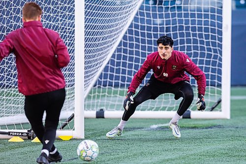 MIKAELA MACKENZIE / WINNIPEG FREE PRESS

Goal keeper Rayane Yesli does drills at Valour FC practice at IG Field in Winnipeg on Wednesday, April 12, 2023. For Josh story.

Winnipeg Free Press 2023.