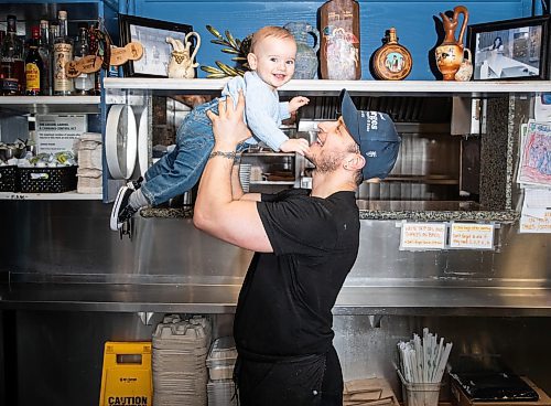 JESSICA LEE / WINNIPEG FREE PRESS

Dimitri Ifantis and his son, George Ifantis, pose for a photo at the original restaurant Ifantis opened on St. Mary&#x2019;s Road on April 12, 2023, named George&#x2019;s Burger and Subs. Ifantis is opening his eighth restaurant at the former Monstrosity Burger site.

Reporter: Gabby Piche