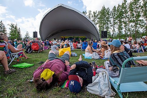 Daniel Crump / Winnipeg Free Press. People listen to music during at the 47 annual Winnipeg Folk Festival at Birds Hill Provincial Park. July 9, 2022