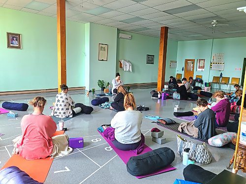 Twenty participants attended the yoga retreat, which included a restorative yin yoga practice at the end of the day. (Jillian Austin/The Brandon Sun)