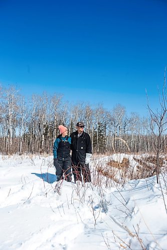 MIKAELA MACKENZIE / WINNIPEG FREE PRESS

Georgina and Josh Mustard pose for a photo on the land where a proposed sand processing site borders their property near Anola on Friday, March 24, 2023. The land has already been clear cut in preparation for the facility. For JS story.

Winnipeg Free Press 2023.