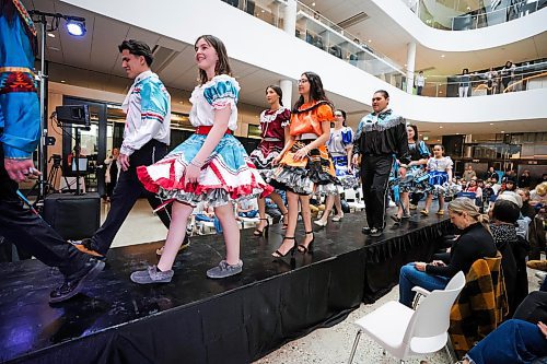 RUTH BONNEVILLE / WINNIPEG FREE PRESS 

LOCAL - Indigenous food/fashion

Photo of Dawn Flett's models (family and friends) walking and jigging on the runway to showcase her handmade, original designs for the indigenous fashion show Wednesday. 

Red River College Polytechnic (RRC Polytech) and RBC are hosting the second annual Reaction by Collision event celebrating Indigenous culture and community.  The event highlighted haute couture model runway, delectable cuisines from local chefs, a crafter&#x573; market at the at the Manitou a bi Bii daziigae | RRC Polytech Wednesday. 


See Shelly's story.

April 19th, 2023