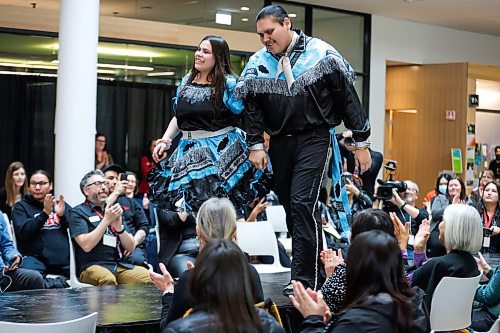 RUTH BONNEVILLE / WINNIPEG FREE PRESS 

LOCAL - Indigenous food/fashion

Photo of Dawn Flett's models (Mikey and sister Cienna Harris) walking and jigging on the runway to showcase her handmade, original designs for the indigenous fashion show Wednesday. 

Red River College Polytechnic (RRC Polytech) and RBC are hosting the second annual Reaction by Collision event celebrating Indigenous culture and community.  The event highlighted haute couture model runway, delectable cuisines from local chefs, a crafter’s market at the at the Manitou a bi Bii daziigae | RRC Polytech Wednesday. 


See Shelly's story.

April 19th, 2023