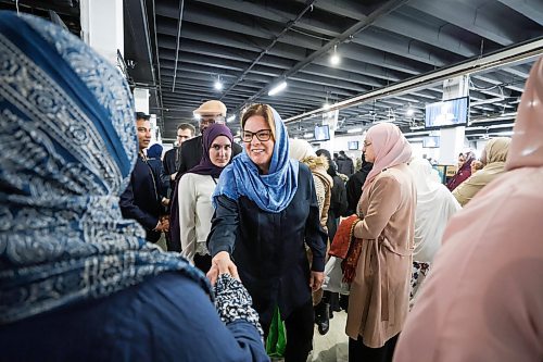 RUTH BONNEVILLE / WINNIPEG FREE PRESS 

Local  -  Eid at the Downs 

Members of the muslim community shake hands with Manitoba Premier Heather Stefanson Friday. 

Eid, which marks the end of the Muslim holy month of Ramadan, is celebrated this year in 5 locations including the Assiniboine Downs, where a number of politicians attended Friday morning.  

Prayers were held at the Assiniboia Downs Event Centre, Dakota Community Centre, the Centre Culturel Franco-Manitobain, theUniversity of Winnipeg RecPlex and Chalmers Community Centre. 


April 21st, 2023