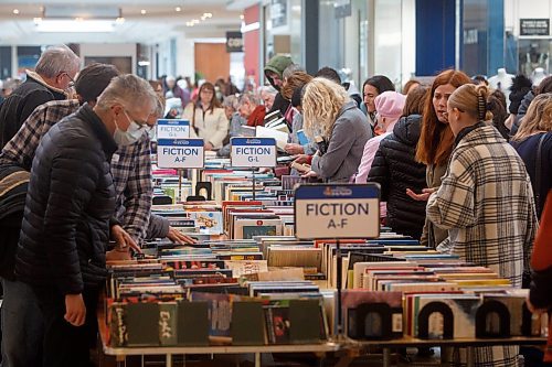 Mike Deal / Winnipeg Free Press
Children&#x2019;s Hospital Book Market at St. Vital Centre, Friday afternoon. The market will be open again Saturday, April 22, 2023, where thousands of donated used books can be purchased with proceeds going towards the Children&#x2019;s Hospital.
230421 - Friday, April 21, 2023.