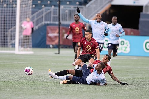 BROOK JONES / WINNIPEG FREE PRESS
Valour FC played to a 1-1 draw against Athl&#xe9;tico Ottawa at IG Field in Winnipeg, Man., Saturday, April 22, 2023. 