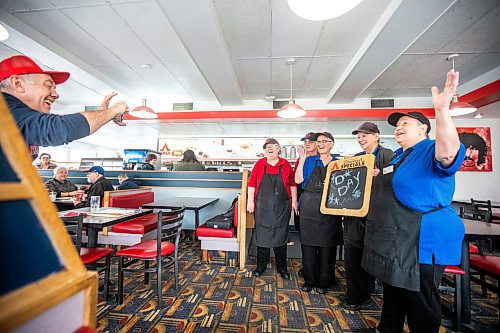 MIKAELA MACKENZIE / WINNIPEG FREE PRESS

Tim Froese takes a photo of staff Terri McNeil (left), Carolyn Bittner, Yola Lampkin, Nancy Hansley, and Bev Lecuyer on the last day before closing at Sal&#x573; on Main Street in the North End in Winnipeg on Monday, April 24, 2023.

Winnipeg Free Press 2023.