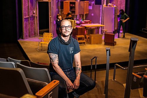 MIKAELA MACKENZIE / WINNIPEG FREE PRESS

Elio Zarrillo, playwright of PTE's world premiere of Volare, poses for a portrait during rehearsal at the PTE in Winnipeg on Tuesday, April 25, 2023. The piece is a family comedy and drama  centred on a house in Northern Italy. For Jen story.

Winnipeg Free Press 2023.