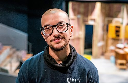 MIKAELA MACKENZIE / WINNIPEG FREE PRESS

Elio Zarrillo, playwright of PTE's world premiere of Volare, poses for a portrait during rehearsal at the PTE in Winnipeg on Tuesday, April 25, 2023. The piece is a family comedy and drama  centred on a house in Northern Italy. For Jen story.

Winnipeg Free Press 2023.