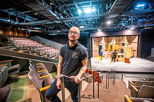 MIKAELA MACKENZIE / WINNIPEG FREE PRESS

Elio Zarrillo, playwright of PTE's world premiere of Volare, poses for a portrait during rehearsal at the PTE in Winnipeg on Tuesday, April 25, 2023. The piece is a family comedy and drama  centred on a house in Northern Italy. For Jen story.

Winnipeg Free Press 2023.