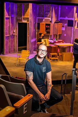 MIKAELA MACKENZIE / WINNIPEG FREE PRESS

Elio Zarrillo, playwright of PTE's world premiere of Volare, poses for a portrait during rehearsal at the PTE in Winnipeg on Tuesday, April 25, 2023. The piece is a family comedy and drama  centred on a house in Northern Italy. For Jen story.

Winnipeg Free Press 2023.