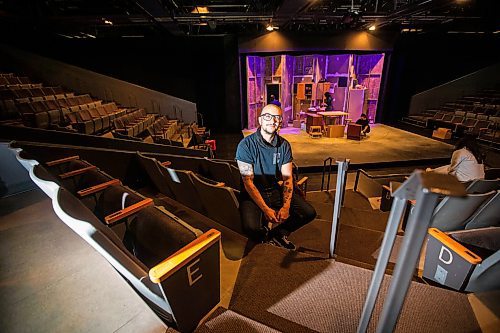 MIKAELA MACKENZIE / WINNIPEG FREE PRESS

Elio Zarrillo, playwright of PTE's world premiere of Volare, poses for a portrait during rehearsal at the PTE in Winnipeg on Tuesday, April 25, 2023. The piece is a family comedy and drama  centred on a house in Northern Italy. For Jen story.

Winnipeg Free Press 2023.