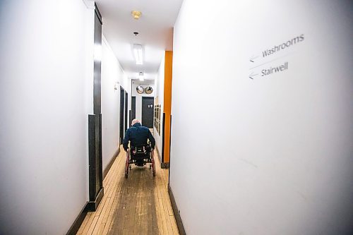 MIKAELA MACKENZIE / WINNIPEG FREE PRESS

Peter Tonge, Arts Accessibility Network of Manitoba&#x573; main auditor, assesses the washrooms at the Platform art gallery in Winnipeg on Wednesday, April 26, 2023. The organization has started to release the findings of its accessibility audits for local art and music venues.For Eva story.

Winnipeg Free Press 2023.