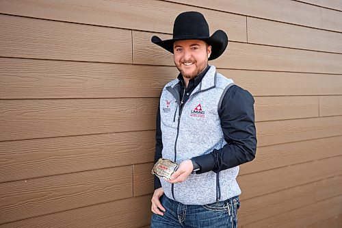 Auctioneer Jesse Campbell with Fraser Auction Service won the top score at the recent Man-Sask Livestock Auctioneering Championships in Killarney. (Tim Smith/The Brandon Sun)