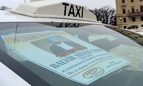 JESSE BOILY / WINNIPEG FREE PRESS
Taxis lined up in front of the Manitoba Legislative Building in memorial to Balvir Singh Toor on Tuesday, March 24, 2020. Toor was killed in an attack last week.
Reporter: