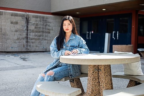 MIKAELA MACKENZIE / WINNIPEG FREE PRESS

Bonnie Chen, a grade 12 student, poses for a photo at J. H. Bruns Collegiate in Winnipeg on Thursday, April 27, 2023. This week, Manitoba Education released more details about the rollout of its new assessment schedule. Chen says exam weeks are a necessary evil that she feels she missed out on and, as a result, she is nervous about attending UBC next year.  For Maggie story.

Winnipeg Free Press 2023.