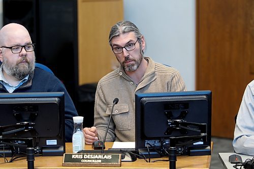 Coun. Kris Desjarlais expressed disappointment at withdrawals from the Eighth Street Reserve during Saturday's budget deliberations, calling them "embarassing" at one point. (Colin Slark/The Brandon Sun)