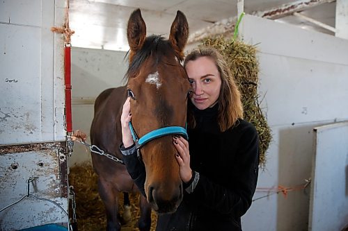 Mike Deal / Winnipeg Free Press
Horse groomer Ilona in trainer Devon Gittens barn has found a home in Winnipeg after escaping the war in Ukraine.
See George Williams story.
230428 - Friday, April 28, 2023.