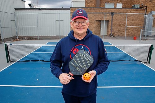 Mike Deal / Winnipeg Free Press
Greg Blanchard started playing pickleball three years ago once he retired, he's now a full-on enthusiast. Back in the winter of 2020, during part of our COVID lockdowns, Greg and some friends would go out and clear the snow from the tennis courts on Wellington Avenue so they could play pickleball safely outside.
230428 - Friday, April 28, 2023.