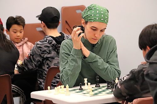 Westman residents gather at the Western Manitoba Regional Library in Brandon on Saturday to take part in the Brandon Knights Chess Club's weekly meet-up, which is open to all skill levels. The Brandon Knights hosts these events at the WMRL branch in Brandon every Saturday from 11 a.m. to 1 p.m. (Kyle Darbyson/The Brandon Sun)