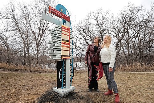 RUTH BONNEVILLE / WINNIPEG FREE PRESS 

LOCAL - Dawson Trail unveiling 

An unveiling ceremony of a new interpretive landmark on the Dawson Trail took place along the Seine River Parkway near Provencher Blvd. Wednesday. 

Photo of Pierrette Sherwood (purple), Chair of the Dawson Trail Arts &amp; Heritage Tour Initiative and Mireille Lamontagne (white), Historian of the project, celebrate as they take part in the unveiling of a new trail marker that designates the original western terminus of this first all-Canadian road to link the East and West built upon the First Nation trails thousands of years older.  

The Dawson Trail Commemorative Project is the culmination of a community-based, inter-regional initiative launched four years ago by volunteers of the Dawson Trail Arts and Heritage Tours with a goal to uncover and revive he rich history of the Dawson Trail in Manitoba. 

See Shelly's story 

April 26th, 2023