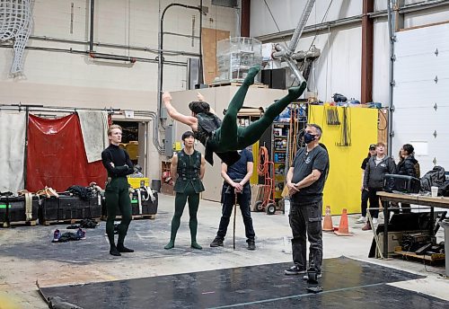 JESSICA LEE / WINNIPEG FREE PRESS

Royal Winnipeg Ballet dancer Liam Saito, who plays Peter Pan in RWB&#x2019;s upcoming production of Peter Pan, practices flying April 29, 2023 in a warehouse in the Exchange District in preparation for his role.

Reporter: Jen Zoratti