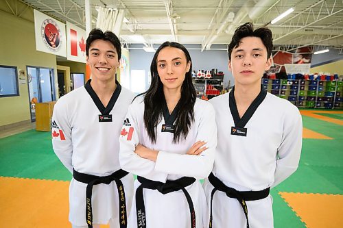 Mike Sudoma / Winnipeg Free Press
(Left to right) Tae-Ku Skylar and Braven Park before a training session at TRP Academy Monday morning 
May 1, 2023