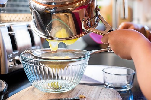 MIKAELA MACKENZIE / WINNIPEG FREE PRESS
 
Jack Taylor, 10, makes lemon curd for mini cheesecakes that he&#x573; planning on making for his mom this mother&#x573; day in Winnipeg on Monday, May 1, 2023. For Eva story.

Winnipeg Free Press 2023.