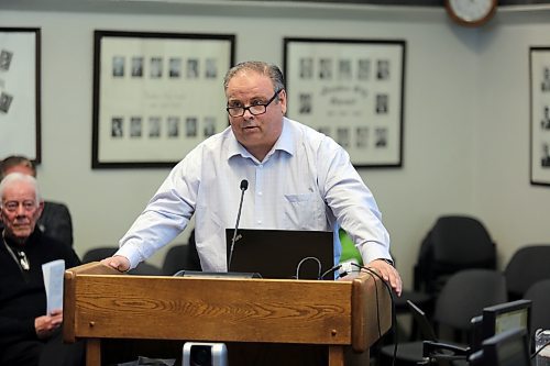 City of Brandon solid waste manager Scott Haddow tells Brandon City Council about local events for International Compost Awareness Week on Monday evening. (Colin Slark/The Brandon Sun)