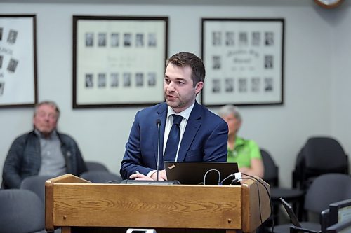 Manitoba Hotel Association president and CEO Michael Juce tries to convince Brandon City Council not to raise the city's accommodation tax from a flat rate of $3 to a five per cent levy on Monday. Ultimately, council voted to proceed with the tax hike. (Colin Slark/The Brandon Sun)