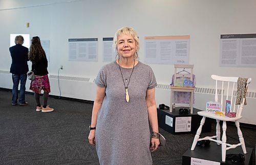 JESSICA LEE / WINNIPEG FREE PRESS
Megan J. Davies, PhD., the curator of The COVID in the House of Old exhibit at the Millennium Library, is photographed May 2, 2023 at the exhibit.
Reporter: Jen Zoratti