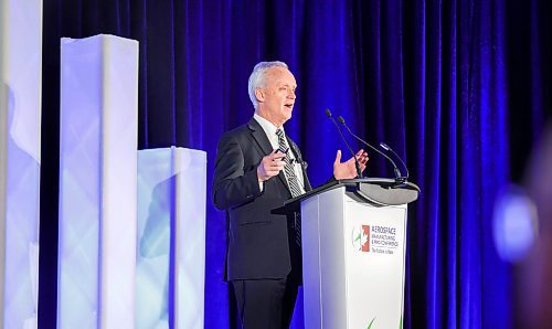RUTH BONNEVILLE / WINNIPEG FREE PRESS 

BIZ - Boeing

Photos of Charles &quot;Duff&quot; Sullivan, president of Boeing Canada, speaking at the Aerospace Manufacturing and MRO conference at the convention centre Tuesday. 

Martin Cash  | Business Reporter/ Columnist

May 3rd,, 2023