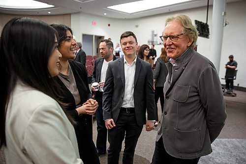 Mike Deal / Winnipeg Free Press
Anthony von Mandl, owner of Mark Anthony Group, a multi-billion-dollar global drinks company, speaks to students at the University of Manitoba Thursday morning.
See Martin Cash story
230504 - Thursday, May 04, 2023.