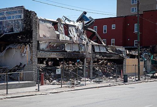 JESSICA LEE / WINNIPEG FREE PRESS

Rubble at 843 Main St. Is photographed May 4, 2023. A fire destroyed the building at the address in February but the remains has not been cleaned up yet.

Reporter: Joyanne Pursaga