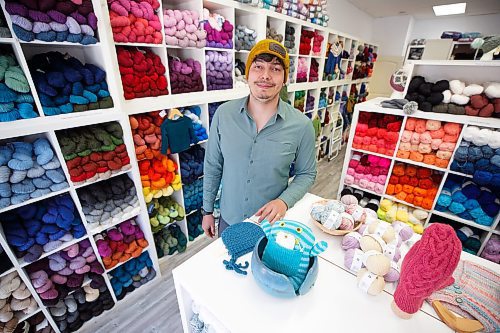 Mike Deal / Winnipeg Free Press
Josh Zaharia, co-owner of Wolseley Wool, 889 Westminister Ave. Wolseley Wool is seeing a return of attendees to its events, which it's feeling positively about. However, shoppers are thriftier when buying wool, and wool is more expensive.
See Gabrielle Piche story
230504 - Thursday, May 04, 2023.