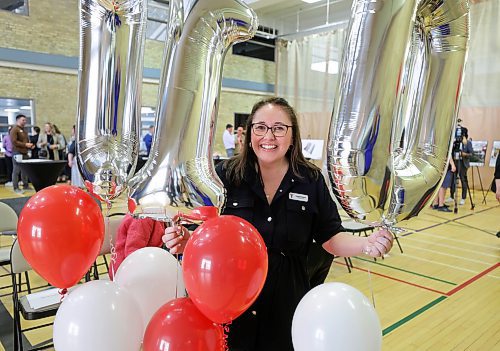 RUTH BONNEVILLE / WINNIPEG FREE PRESS 

LOCAL - YMCA 110th BDAY 

Y Winnipeg President &amp; CEO, Cordella Friesen, has some fun with balloons celebrating the Y's 110th Birthday at event Thursday.

Y Winnipeg President &amp; CEO, Cordella Friesen, announces the future vision of the Downtown Y and hosts a celebration of its 110 years in downtown Thursday. 

A Special Guest that attended the celebration was  Bill Atkinson: at 105 years young 3ith his daughter Samantha Atkinson.  Mr. Atkinson has been a member of Y Winnipeg since 1938.  

Also in attendance were  Mayor Scott Gillingham and Minister of Sport, Culture and Heritage Obby Khan.

May 4th,, 2023