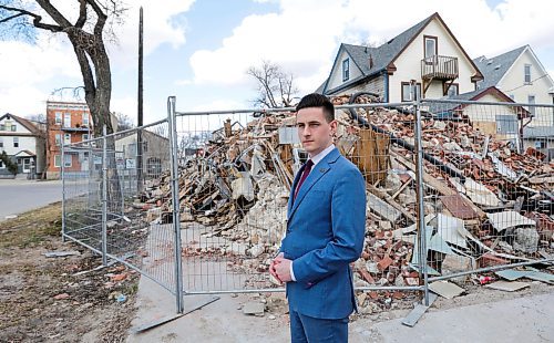 RUTH BONNEVILLE / WINNIPEG FREE PRESS 

LOCAL - Rubble pile 

Photo of Adam Sweryd Bardal funeral director, next to huge rubble pile on William at Furby, near their funeral home.  

Adam Sweryd works with his brothe, Kevin  Sweryd at Bardal funeral home.  


RUBBLE LEAVING: Bardal Funeral Home on Sherbrook Avenue says the increasing problem of rubble being left behind after demolitions is causing a major problem in the area around his business. He says it&#x2019;s so bad that the company may eventually leave the area if nothing improves. 


JOYANNE 

May 5th,, 2023