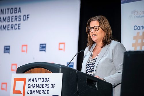 MIKAELA MACKENZIE / WINNIPEG FREE PRESS
 
Premier Heather Stefanson speaks at the Manitoba Chambers of Commerce 2023 Manitoba Economic Summit at the Victoria Hotel in Winnipeg on Friday, May 5, 2023. For Carol story.

Winnipeg Free Press 2023.