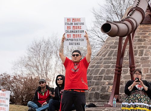 JESSICA LEE / WINNIPEG FREE PRESS

A community member holds a sign. Hundreds gathered at The Forks May 5, 2023 to march to the Legislative Building for National Day of Awareness of Missing and Murdered Indigenous Women and Girls and Two-Spirited Peoples.

Reporter: Gabby Piche